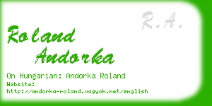 roland andorka business card